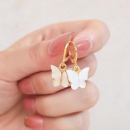 Dangle & Chandelier Stainless Steel Fashion Shell Butterfly Earrings 2022 Women's Gold Small Pendant Drop Accessories Jewelry FineDangle