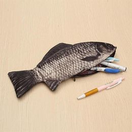 carp bag Canada - Storage Bags Carp Pen Bag Realistic Fish Shape Make-up Pouch Pencil Case With Zipper Makeup Casual Gift Toiletry Wash Funny Handba354f