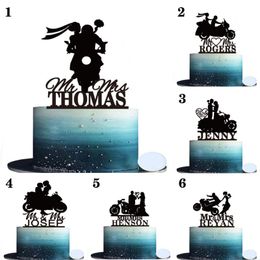 Other Event & Party Supplies Personalised Motorcycle Couple Wedding Cake Topper Custom Groom And Bride Anniersary Decoration Sport Theme Acr