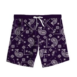 New Fashion 3D Print Paisley Bandana Woman Men Summer Beach Loose Shorts Casual Pants Polyester Plus Size S-7XL 006