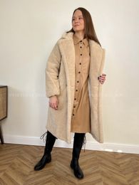 Long Teddy Bear Jacket Coat Women's Winter Thickened Warm Oversized Chunky Jacket Coat Women's Faux Lamb Fleece Fur Coat 220822