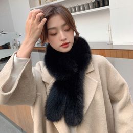 Women Real Fox Fur Scarf Neckerchief Winter Warm Shawl Wraps Outdoor Travel Ski