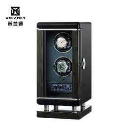 Watch Boxes & Cases Luxury Black Small Winders Box Auto Self Wind Mechanical Watches Storage Holder Cabinet Solid Wood CaseWatch