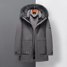 Fur Collar Thick Winter Men's Coat Waterproof Down Jackets Warm Men's Windbreakers 90 White Duck Down Coats 30 Degree 220830