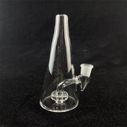 clear triangular flask glass hookah DAB rig smoking pipe 14mm joint welcome to order