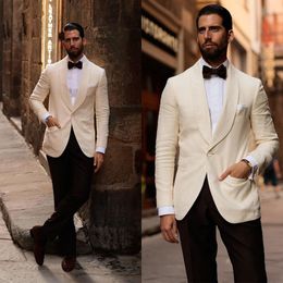 Simple Slim Fit Wedding Tuxedos One Button Shawl Lapel Groom Dinner Business Evening Suit Wear Blazer 1 Piece