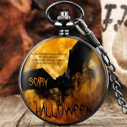 Pocket Watches Halloween Gifts Quartz Watch Retro Pendant Clock Arabic Numerals Display Antique TimepiecePocket