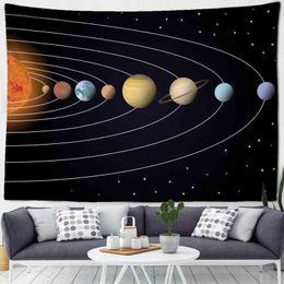 Spaceman Astronaut Wall Hanging Rugs Mystical Printed Astronomy Lover Bedroom Background Decor Carpet J220804