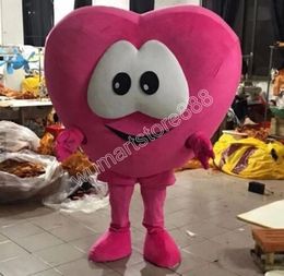 Halloween pink heart Mascot Costume Cartoon Theme Character Carnival Festival Fancy dress Adults Size Xmas Outdoor Party Outfit