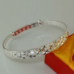 Bangle Silver Plated Women Classic Handmade Carved Bangles Vintage Colour Brcacelet Birthday Party Jewellery GiftsBangle