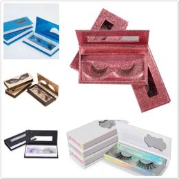 Whole Holographic Cardboard Magnetic Lashes Packaging Box 3D Mink Eyelashes Boxes False Eyelash Packaging Empty Eyelash box Ca236Q