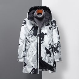 Men's Winter Jackets Keep Warm 90 Goose Down Jacket Men Hooded Windproof Camouflage Long Down Coat Plus Size Parkas 220830