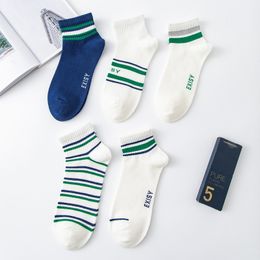 Men's Socks Stripe Man Men Spring Summer Harajuku Sports Breathable Low Help Fashion Men's Women's Clothing UnderwearMen's