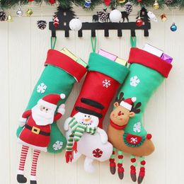 Christmas Decorations 3pcs Large Stockings Gift Bag Decorative Hanging Bags