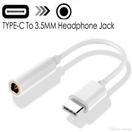 3 5 adapter NZ - New Type C to 3 5 Jack Earphone Cable USB C to 3 5mm AUX Headphones Adapter For Huawei mate P20 pro Xiaomi Mix292O
