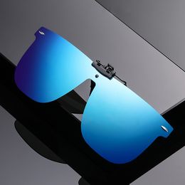 New Clip On Oversized Sunglasses Polarised Sports One Piece Design Eyewear Flip Up Driving Night Vision Shades 812 for Myopia Glasses