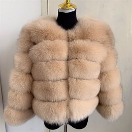 Womens Fur Faux Natural fur coat real womens winter warm 100% silver Raccoon 220829