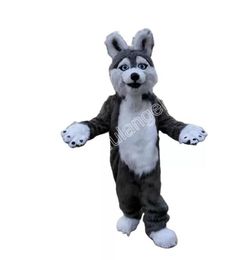 Halloween Fur Husky Dog Mascot Costume Top quality Cartoon Plush Anime theme character Christmas Carnival Adults Birthday Party Fancy Outfit