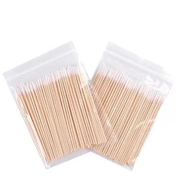 Sponges Applicators & Cotton 100pcs Disposable Ultra-small Swab Lint Micro Brushes Wood Buds Swabs Eyelash Extension Glue Re248e