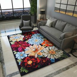Soggiorno 3d fiore anticomico in 3d soggiorno grande tappeto tappeto tavolo da t￨ tavolo da t￨ tampone di lobby tappetino cuscino finestra facile wash281s