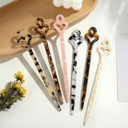 Vintage Colorful Acetate Hair Sticks Women Chinese Style Hairpins Femme Hair Accessories