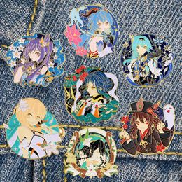 Pins Brooches Anime Genshin Impact Cool Badges With Enamel Pin Bag Lapel Cartoon Decoration Jewellery Gift AccessoriesPins