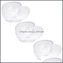 Bowls 3Pcs Creative Dessert Glass Serving Transparent Drop Delivery 2021 Home Garden Kitchen Dining Bar Dinnerware Yydhhome Dhtsy