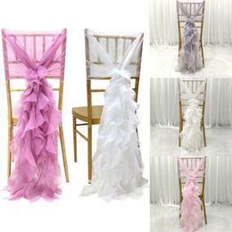 Chair Covers 1pc Mariage Crystal Yarn Tulle Roll Sheer Wedding Backdrop Decoration Organza Fabric Table Skirt DIY SuppliesChair