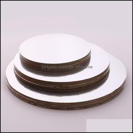 Baking Pastry Tools 8/10/12 Inch Round Dessert Displays Tray Wedding Birthday Cake Boards Grade Card Board Hard Paper Pad Yydhhome Dhqbu