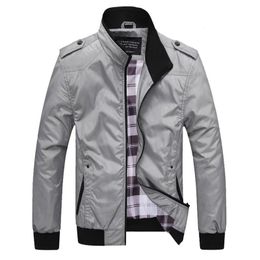 Quality Men's Bomber Jackets Solid Coats Male Casual Stand Collar Jacket Coat Outerdoor Overcoat Male Clothing MXXXXL 220822