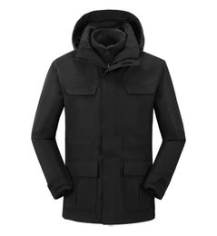 Schwarze Double Deck Outdoor-Jacke für Herren und Damen, winddicht, wasserdicht, atmungsaktiv, einfarbig, Sport-Berganzug 220822