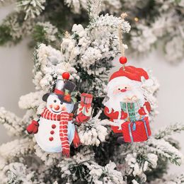 Decorative Objects & Figurines Thread For Hanging Christmas Ornaments Painted Wooden Faceless Doll Pendant Gnome Winter GarlandDecorative