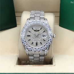 Full diamond and dial Watch 218238 Sapphire Big Diamond Bezel 43mm Stainless Steel men men's 2813 automatic watches Wristwatch With Original Box