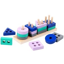 Montessori Toy Wooden Builds Blude Early Learn