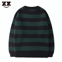 Vintage Tate Langdon Sweater Men Green Striped Knitted Sweater Women Pullover Unisex Casual Harajuku Jumper Sweaters BM Style 220822