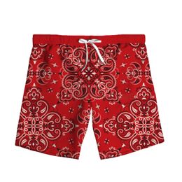 New Fashion 3D Print Paisley Bandana Woman Men Summer Beach Loose Shorts Casual Pants Polyester Plus Size S-7XL 005