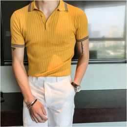 Brand Clothing Men's Summer Casual Short sleeves POLO Shirts/Male Slim Fit High-Grade Knitting POLO Shirt Plus size S-3XL 220822