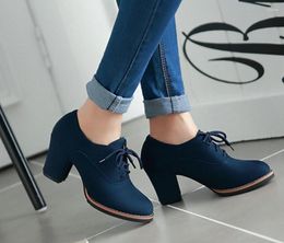 Dress Shoes High Quality Suede Square Heel Women Pumps Fashion Elegant Ladies Autumn Heels Office Work Plus Size 32-40Dress