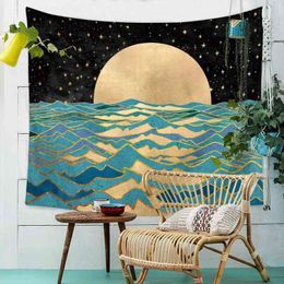 Boho Decoration Home Psychedelic Sun Carpet Wall Hanging Hippie Witchcraft Tapiz Large Beach Towels J220804