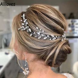 Trendy Strass Braut Haarband Kopfschmuck Silber Mode Perlen Frauen Haarschmuck Formelle Kopfbedeckung Tiaras Für Hochzeit Party Kopfschmuck CL0943