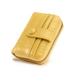 HBP Card Bag Women's Small and Exquisite Crocodile Pattern Multi Card Organ Business Certificate Card Clip Zip Wallet 220817