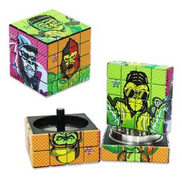 The latest 59x59mm Smoke grinder six -sided color printing many styles support custom LOGO