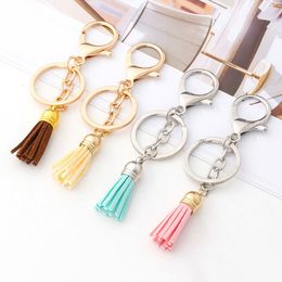 Luxury PU Leather Tassel Key Chain Ring Fringe Keychains Keyring Holder DIY Decoration Curtain Bag Tassel Accessories