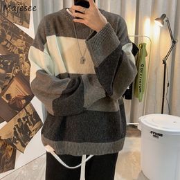 Pullovers Men Fashion Sweater Handsome High Street Stylish Dynamic Male Clothing Knitting Baggy Allmatch College Unisex Casual 220822