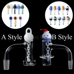 DHL HALO Full Weld Quartz Blender Banger Smoking Beveled Edge OD20mm Nails With Terp Chains For Glass Water Bong Dab Rigs Pipes