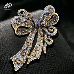 Pins Brooches Creative Rhinestone Brooch Alloy Retro Bow Women's Corsage High-end Accessories PinPins