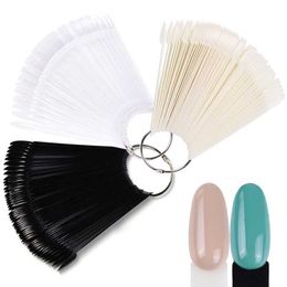 fan tip nails UK - Nail Art Equipment Supplies Fan Shaped Color Card Manicure Fake Acrylic Tips Gel Polishing Practice Tool AccessoriesNail