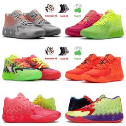 NOVITÀ Scarpe da pallacanestro Sneakers Scarpe da ginnastica Blu Buzz Rock Ridge Rosso Beige Nero Per uomo Autentico 1 Lamelo Ball 1S Mb.01 Mens Queen City Galaxy All