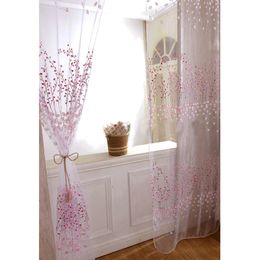 Curtain & Drapes Pc 2022 Lovely Pastoral Wintersweet Flower Printed Voile Door Window Balcony Sheer Screening Curtains For Bedroom Living Ro