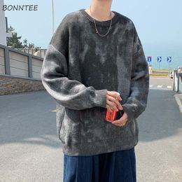 Sweater Pullovers Men Simple Oneck Knitting Soft Spring Korean Style Ins Students Casual Allmatch Loose Print Vintage Chic 220822